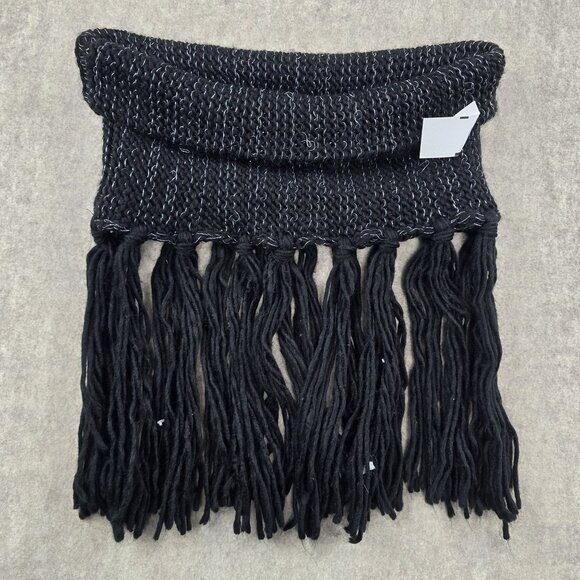 Lot of Womens Knitted Infinity Scarf Acrylic Beige Fringe Detailing Tassels - Picture 7 of 14